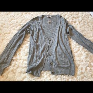 New gray long sleeve cardigan